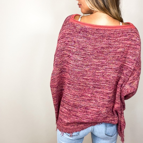 Free People Prism Spaced Pullover Sweater women's size Large - Picture 2 of 3